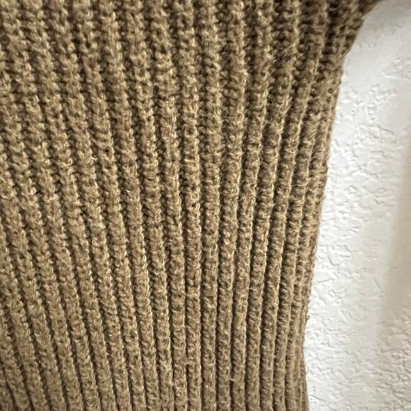 Madewell Patch Pocket Olive Green Boxy Fit Ribbed Pullover Sweater Sz XS - Picture 4 of 4